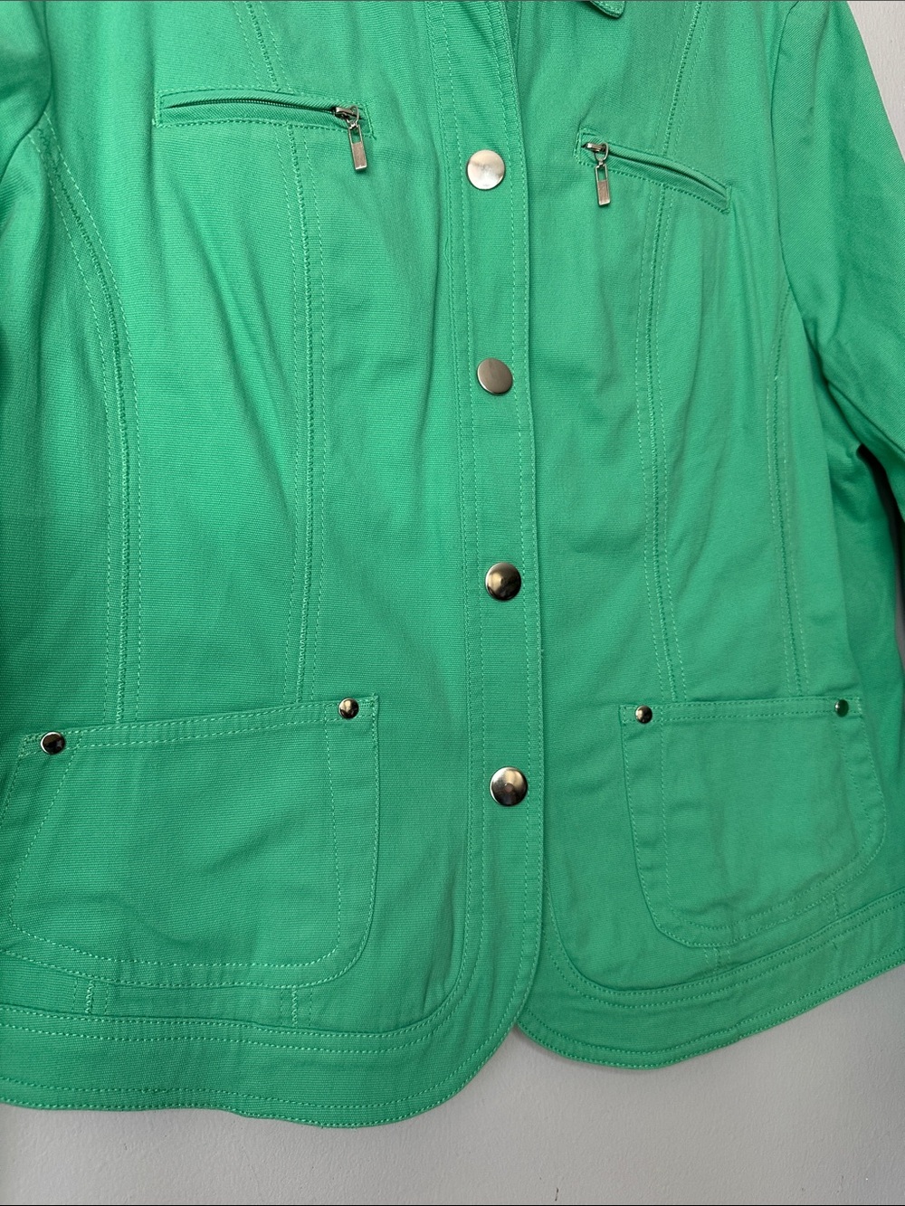 Koret Green Women's Button-Front Jacket size 10P - Picture 3 of 6